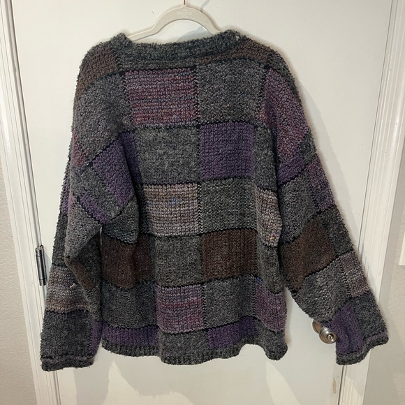 Allen Wah VTG Textured Men's Wool Sweater LTall Lined - Picture 2 of 6